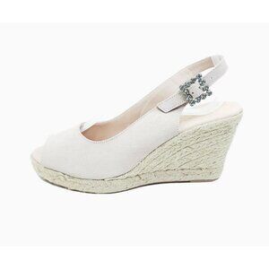 Paseart Espadrille Wedge Sandals Blush Suede Slingback Spain Womens EU 38 US 7.5